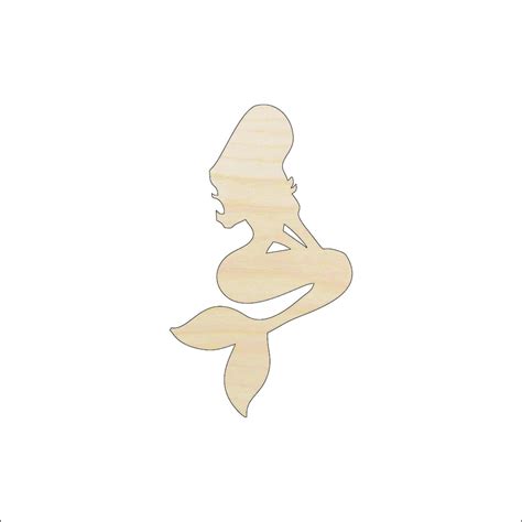 Mermaid Laser Cut Out Unfinished Wood Shape Craft Supply Sea2 Etsy