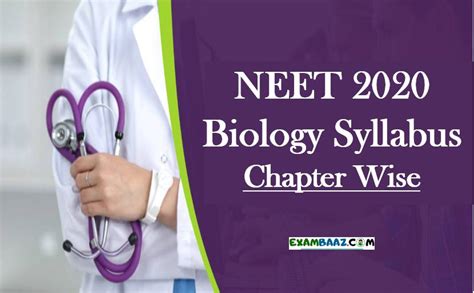 Neet 2020 Biology Syllabus Chapter Wise Complete Pdf