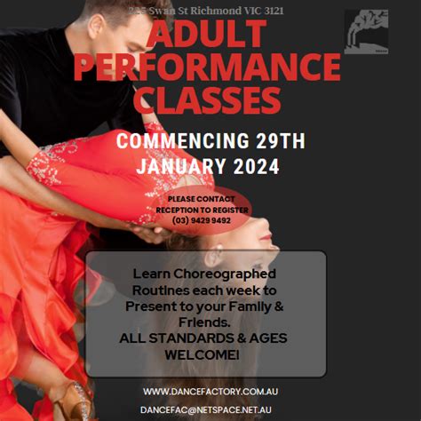 Dance Factory Melbourne Adult Performance Classes