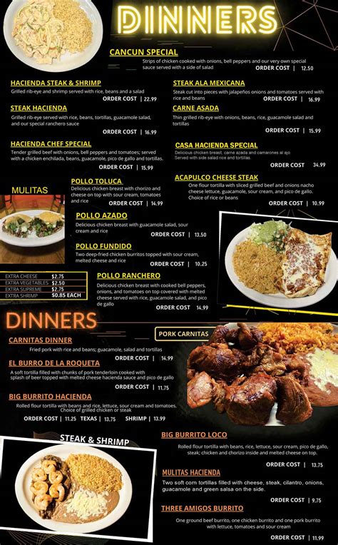 Our Menu – La Hacienda