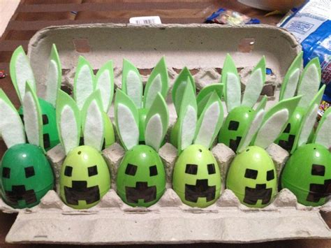 Easter Creepers Minecraft Minecraft Easter Eggs Minecraft Easter Basket Easter Egg Designs