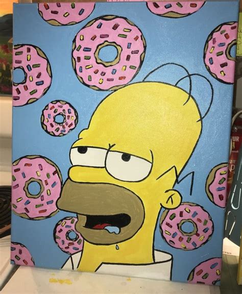 Homer Simpson Acrylic Painting | Картины маслом своими руками, Артбуки ...