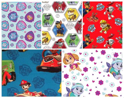 Paw Patrol Fabric 5 Fat Quarter Bundle Precut Fabric100 Etsy