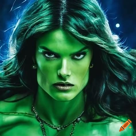 Alessandra Ambrosio As She Hulk In A Tv Series On Craiyon