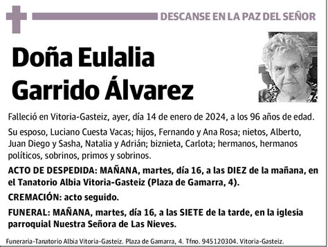 Eulalia Garrido Lvarez Esquela El Correo