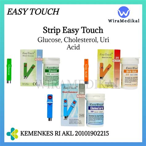 Jual Strip Easy Touch Gula Darah Kolestrol Asam Urat Strip Easy