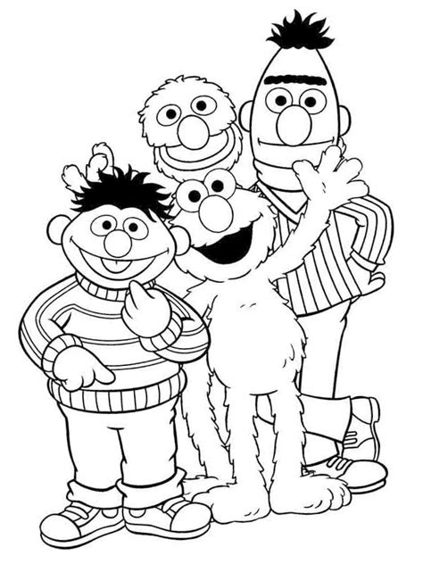 Sesame Street characters Coloring Page - Funny Coloring Pages