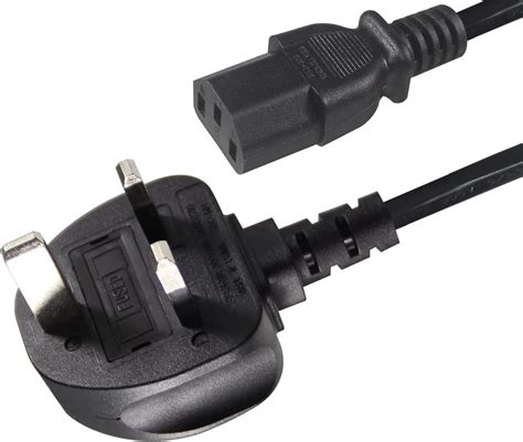 15m 3 Prong Power Cable Kettle Lead Uk 3 Pin Iec C13 Computer Power Lead Universal Ac Power