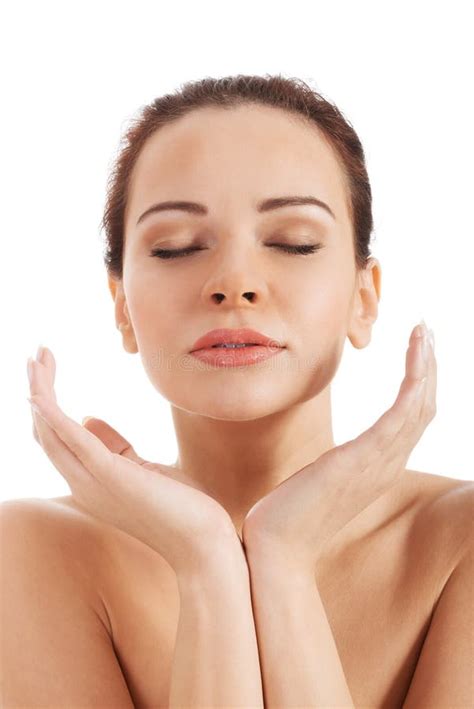 Beautiful Naked Woman With Her Hands Near Face Stock Photo Image Of Lady Adult