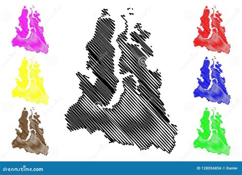 Outline Map Of Yamalo-Nenets Autonomous Okrug With Flag Vector ...