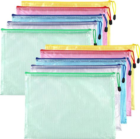 Pcs Pochette Document Zipp E A Pvc Transparentes Document Dossier