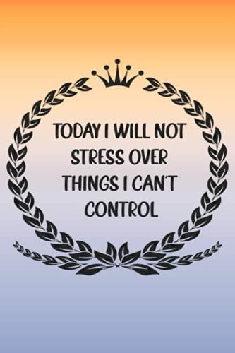 Today I Will Not Stress Over Things I Can T Control Notebook Journal