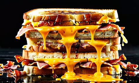 Melting Cheese on Sandwich stock photo. Image of cheesy - 309458688