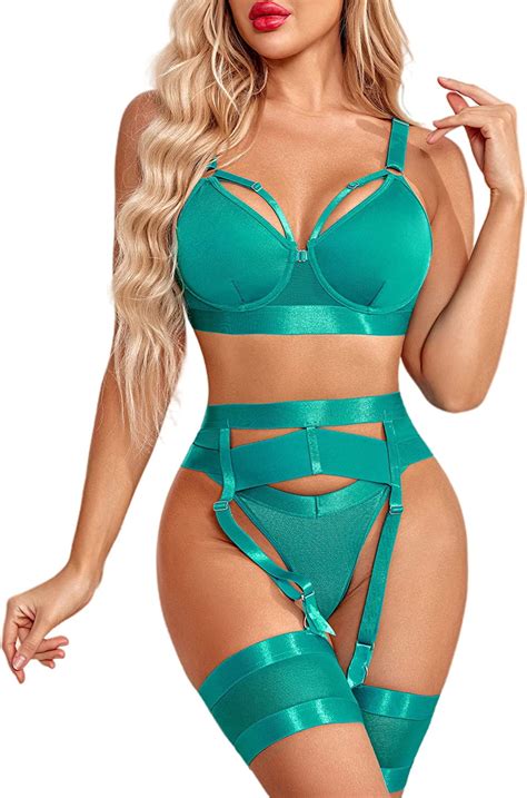 Avidlove Garter Set Lingerie For Women High Waisted Underwire Bra And