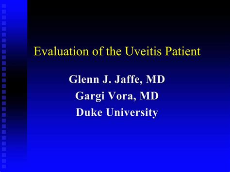 Pdf Evaluation Of The Uveitis Patient Ophthalmology · Evaluation