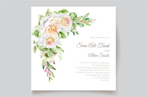 Ensemble De Cartes D Invitation De Mariage De Belles Roses Dessin Es