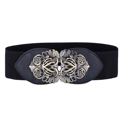 Ladies Elastic Belts Plus Size PU Leather Stretchy 2018 Metal Hook Waist Belt Waistband Designer ...