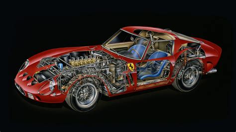 Ferrari 250 GTO Cutaway Drawing in High quality