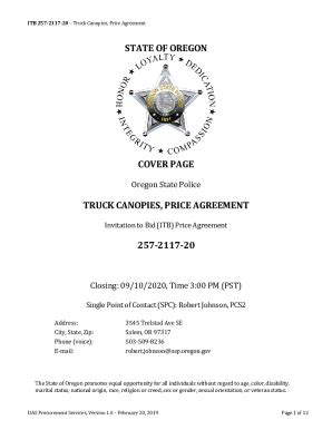 Fillable Online Itb Truck Canopies Price Agreement Fax