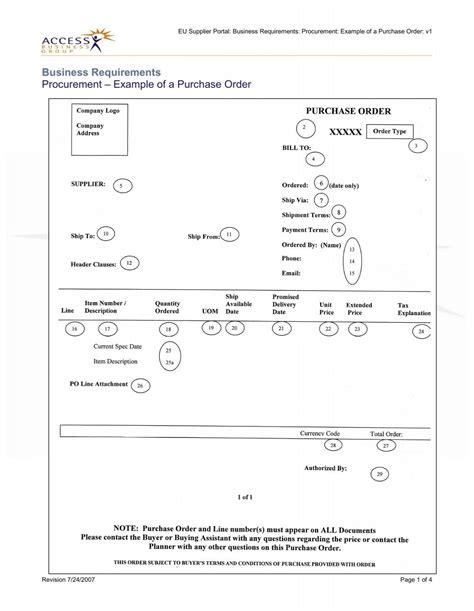 Example of a Purchase Orders - (PDF) - Supplier Portal 