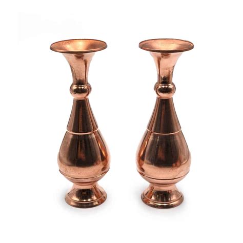 Set Of 2 Handcrafted Hammered Decorative Copper Vase Tara Shopipersia