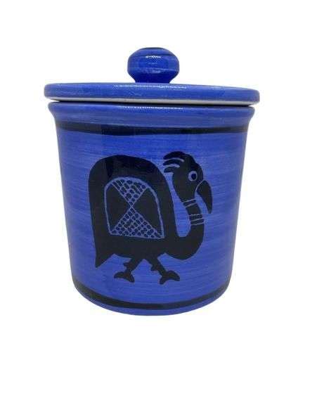 STARBUCKS EXOTIC BIRDS CERAMIC COFFEE CANISTER BLUE BLACK Texas