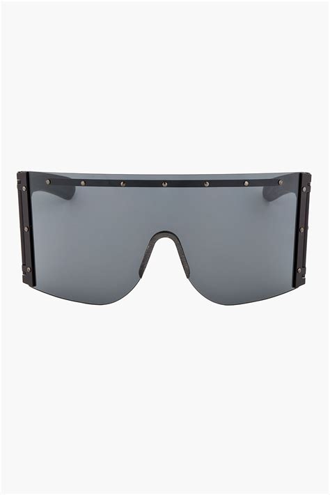 Rick Owens Black Oversize Shield Sunglasses In Black For Men Lyst