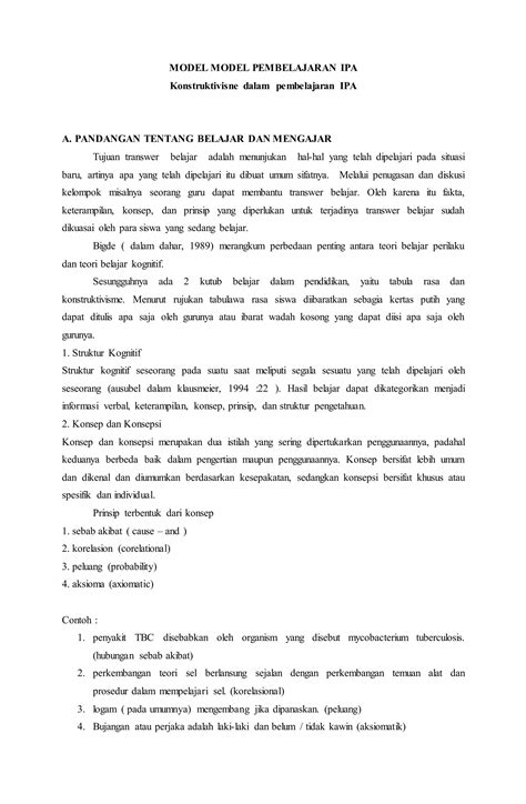 Model Model Pembelajaran Ipa Pdf