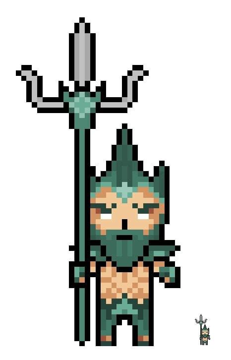 Poseidon - Pixel Art : r/Smite