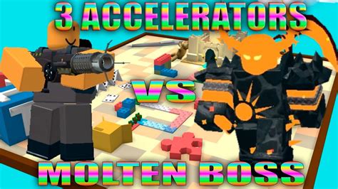 One Accelerator Vs Molten Boss Roblox Tower Defense Simulator Youtube