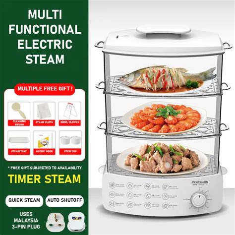 3 Layer Electric Steamer Multifunctional Steam Machine With Cleaning