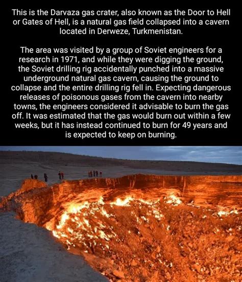 This Is The Darvaza Gas Crater Also Known As The Door To Hell Or Gates