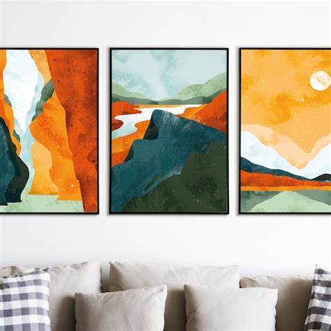 Set Of 3 Scandinavian Wall Art Living Room Wall Decor Etsy