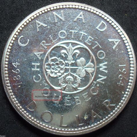 1964 Canada Proof Like Charlottetown Quebec Silver Dollar Coin