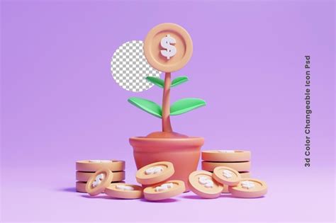 Premium Psd 3d Money Tree Plant Concept Icon Or 3d Business