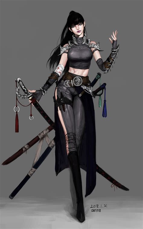 Artstation Swordswoman Harang Warrior Woman Character Design