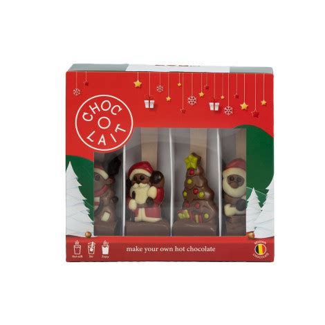 Christmas Hot Chocolate Gift Set MoMe Choc O Lait Spoon Christmas 4 X 43 G Coffee Friend