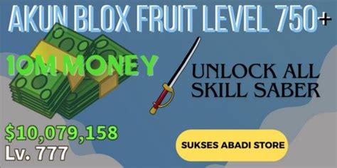 Beli Akun Akun Game Blox Fruit Roblox Level M Money Blox