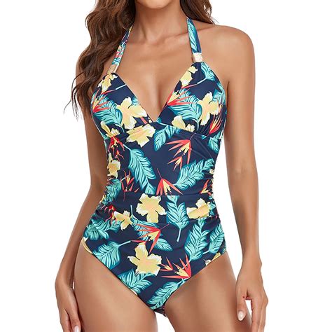 Finelylove Swimsuits Tummy Concealing Sport Bra Style Bikini Green Xl Walmart