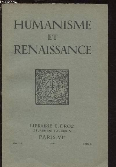 TOME III FASC II BIBLIOTHEQUE D HUMANISME ET RENAISSANCE Horace