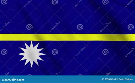 Nauru National Flag Close Up Waving Video Animation Stock Footage