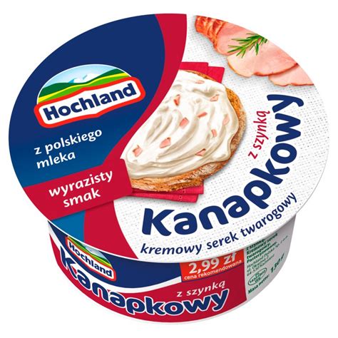 Hochland Kanapkowy kremowy serek twarogowy z szynką 130 g Torimpex Toruń