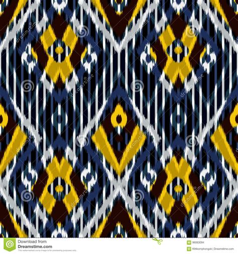 Ikat Seamless Pattern Design For Fabric Stock Illustration