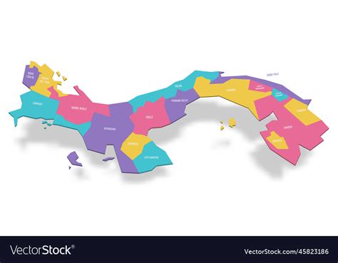 Panama Political Map Of Administrative Divisions Vector Image