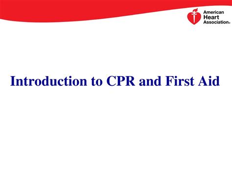 Introduction To Cpr And First Aid Ppt Download