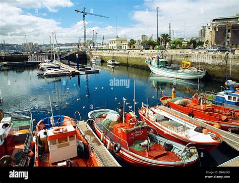 Harbour La Coruña Spain Stock Photo Alamy