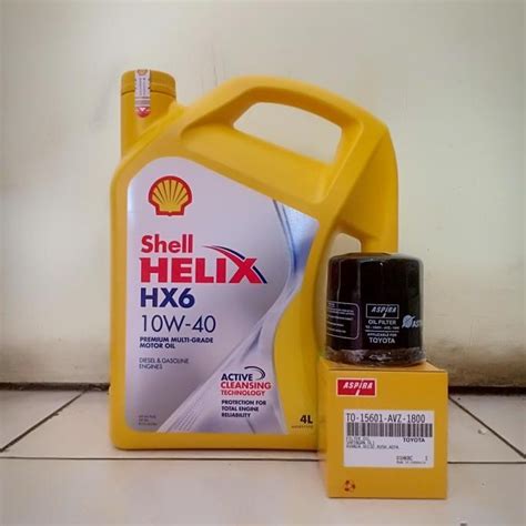 Jual Paket Oli Shell Helix Hx6 10W 40 Filter Oli Avanza Xenia Rush