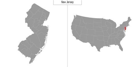 Mapa Simples Do Estado De Nova Jersey Nos Estados Unidos E