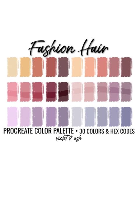 Basic Hair Procreate Palette Bundle Procreate Palette Procreate