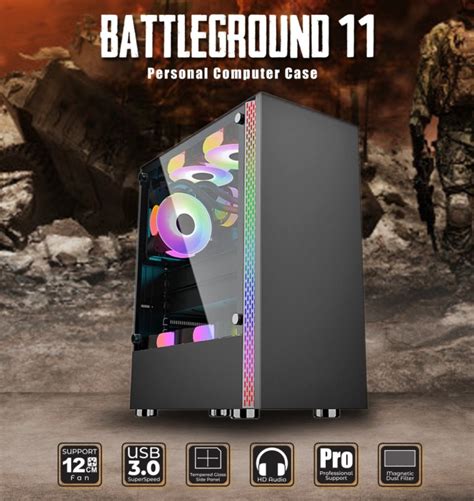 Jual Casing Simbadda Battleground Black Atx Matx Tempered Glass